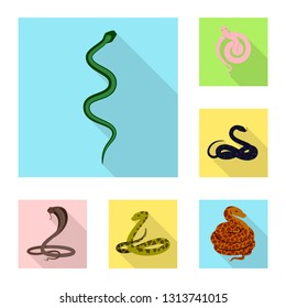 Isolated object of skin and reptile icon. Set of skin and danger stock vector illustration.