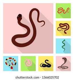 Isolated object of skin and reptile icon. Set of skin and danger stock symbol for web.
