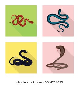 Isolated object of skin and reptile logo. Set of skin and danger vector icon for stock.