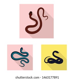 Isolated object of skin and reptile symbol. Collection of skin and danger stock vector illustration.