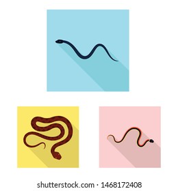 Isolated object of skin and reptile symbol. Set of skin and danger vector icon for stock.