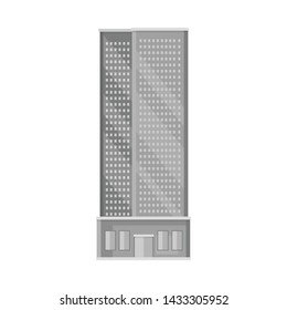 Isolated object of skyscraper and hotel logo. Collection of skyscraper and center stock symbol for web.