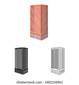 Isolated object of skyscraper and house logo. Set of skyscraper and residential stock symbol for web.