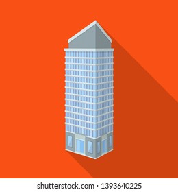 Isolated object of skyscraper and office sign. Collection of skyscraper and department stock vector illustration.