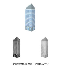 Isolated object of skyscraper and office sign. Set of skyscraper and department vector icon for stock.
