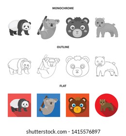 Isolated object of sleep  and brown  icon. Collection of sleep  and animal  stock vector illustration.