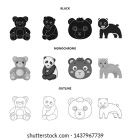 Isolated object of sleep and brown logo. Set of sleep and animal vector icon for stock.