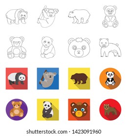 Isolated object of sleep  and brown  symbol. Set of sleep  and animal  vector icon for stock.