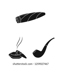Isolated object of smoke and no icon. Set of smoke and stop stock vector illustration.