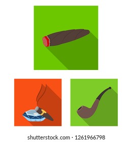 Isolated object of smoke and no icon. Collection of smoke and stop stock vector illustration.