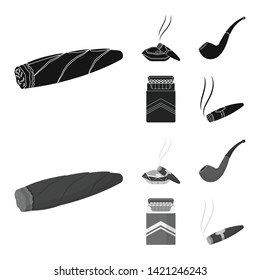 Isolated object of smoke and no sign. Set of smoke and stop vector icon for stock.