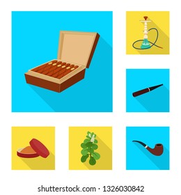 Isolated object of smoke and statistics icon. Set of smoke and stop stock symbol for web.