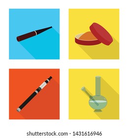 Isolated object of smoke and statistics icon. Set of smoke and stop stock vector illustration.