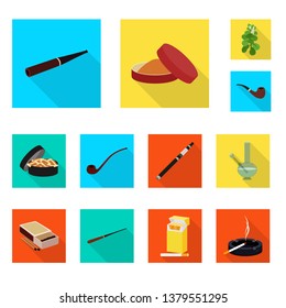 Isolated object of smoke and statistics sign. Collection of smoke and stop vector icon for stock.