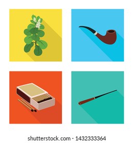 Isolated object of smoke and statistics symbol. Set of smoke and stop vector icon for stock.