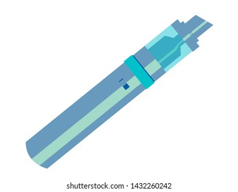 Isolated object for smoking on white background. Electronic cigarette. In minimalist style. Cartoon flat vector Illustration