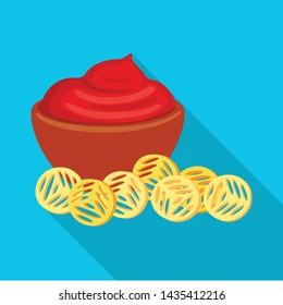 Isolated object of snack and croutons symbol. Collection of snack and bread vector icon for stock.