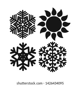Isolated object of snowflake and falling logo. Set of snowflake and winter stock symbol for web.