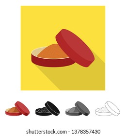 Isolated object of snuff and delivery icon. Collection of snuff and round  vector icon for stock.