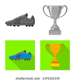 Isolated object of soccer and gear icon. Collection of soccer and tournament vector icon for stock.