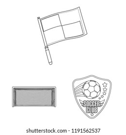 Isolated object of soccer and gear icon. Set of soccer and tournament stock symbol for web.