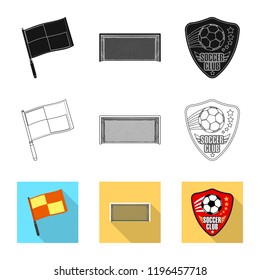 Isolated object of soccer and gear icon. Set of soccer and tournament vector icon for stock.