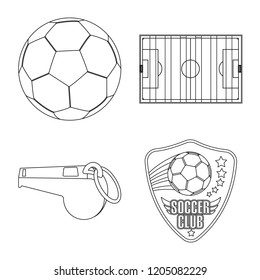 Isolated object of soccer and gear icon. Collection of soccer and tournament stock symbol for web.