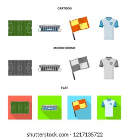 Isolated object of soccer and gear icon. Set of soccer and tournament vector icon for stock.