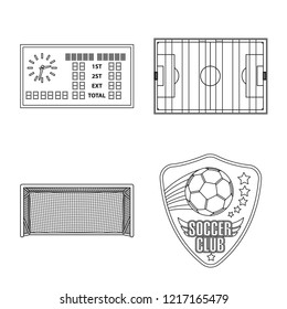 Isolated object of soccer and gear icon. Collection of soccer and tournament stock symbol for web.