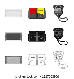 Isolated object of soccer and gear icon. Collection of soccer and tournament vector icon for stock.