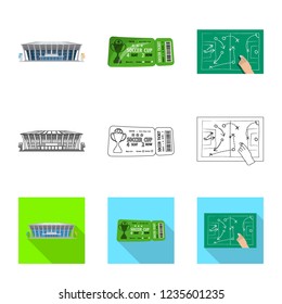Isolated object of soccer and gear icon. Collection of soccer and tournament stock symbol for web.