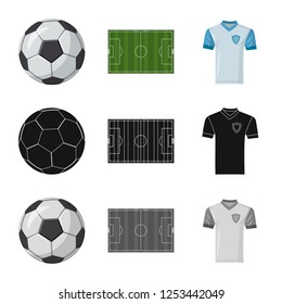 Isolated object of soccer and gear icon. Collection of soccer and tournament vector icon for stock.