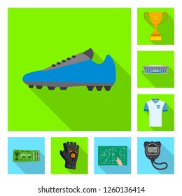 Isolated object of soccer and gear icon. Collection of soccer and tournament stock symbol for web.