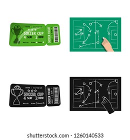 Isolated object of soccer and gear icon. Set of soccer and tournament vector icon for stock.