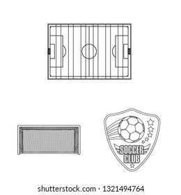 Isolated object of soccer and gear icon. Collection of soccer and tournament stock symbol for web.