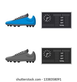 Isolated object of soccer and gear icon. Set of soccer and tournament stock symbol for web.