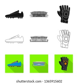 Isolated object of soccer and gear icon. Set of soccer and tournament stock vector illustration.