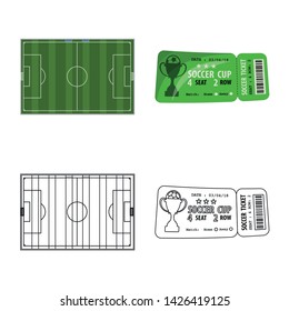 Isolated object of soccer and gear icon. Set of soccer and tournament stock symbol for web.