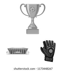 Isolated object of soccer and gear logo. Set of soccer and tournament stock symbol for web.