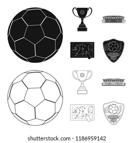 Isolated object of soccer and gear logo. Set of soccer and tournament vector icon for stock.