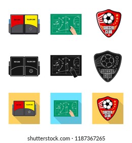 Isolated object of soccer and gear logo. Collection of soccer and tournament stock symbol for web.