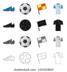 Isolated object of soccer and gear logo. Collection of soccer and tournament vector icon for stock.