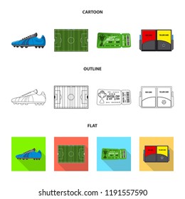 Isolated object of soccer and gear logo. Collection of soccer and tournament stock vector illustration.