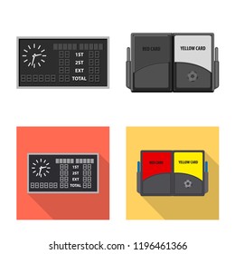 Isolated object of soccer and gear logo. Set of soccer and tournament vector icon for stock.