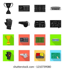 Isolated object of soccer and gear logo. Collection of soccer and tournament vector icon for stock.