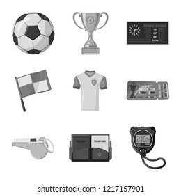 Isolated object of soccer and gear logo. Set of soccer and tournament stock symbol for web.