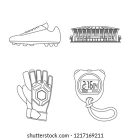 Isolated object of soccer and gear logo. Collection of soccer and tournament vector icon for stock.