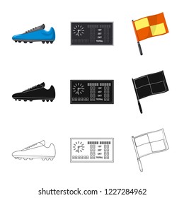Isolated object of soccer and gear logo. Collection of soccer and tournament stock symbol for web.