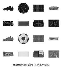 Isolated object of soccer and gear logo. Collection of soccer and tournament vector icon for stock.