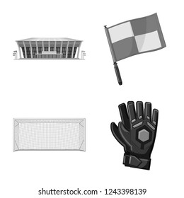 Isolated object of soccer and gear logo. Set of soccer and tournament stock vector illustration.